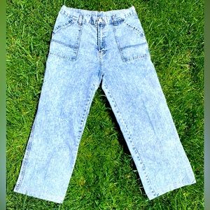 Vintage stone wash wide leg jeans 80’s